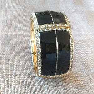 Bold Chunky Black Enamel Bracelet